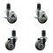 Service Caster 3.5'' SS Gray Poly Wheel Swivel 1-5/8'' Expanding Stem Caster Set 2 Brakes, 4PK SCC-SSEX20S3514-PPUB-2-TLB-2-158 - alternate 1